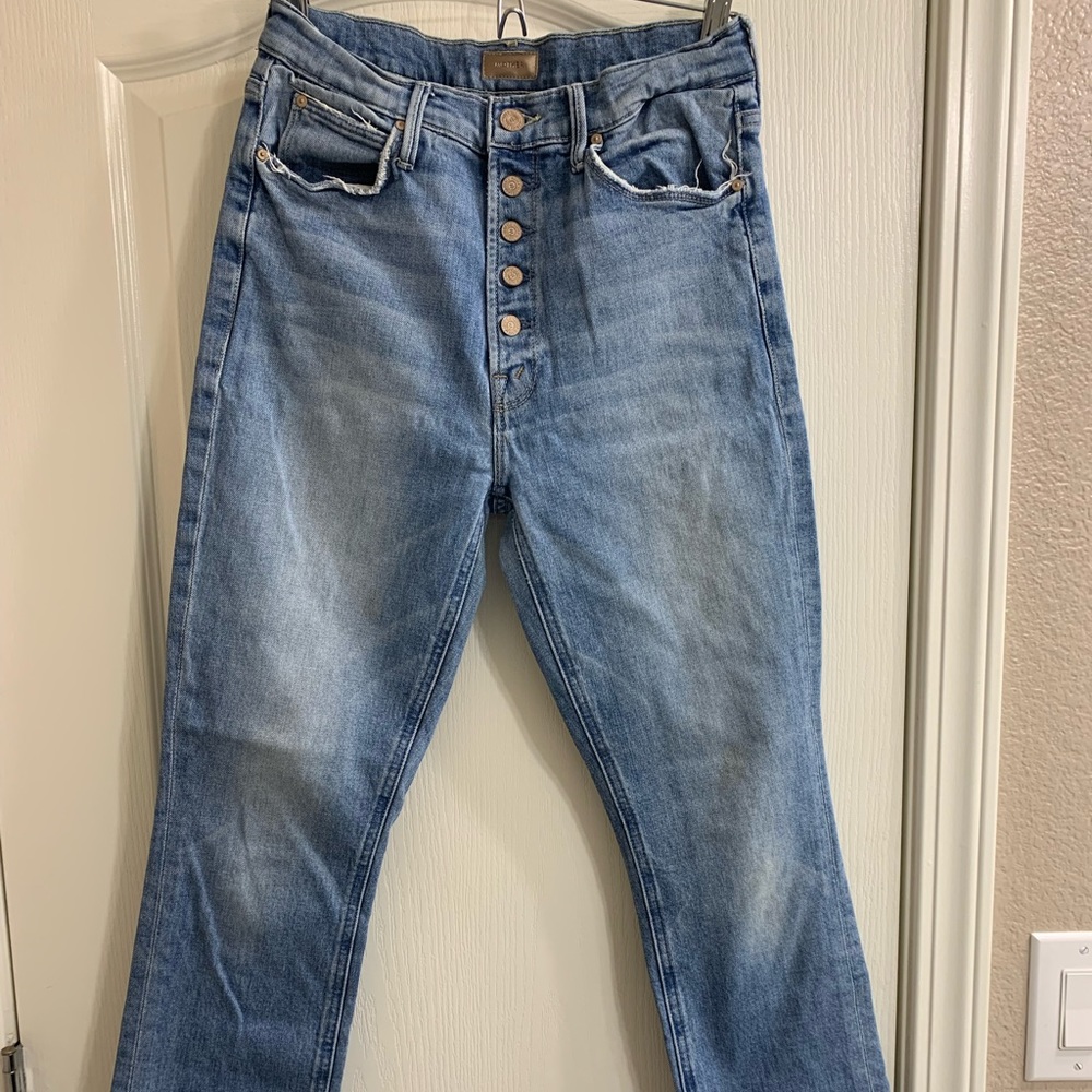 Mother Jeans the pixie dazzler ankle fray secret sister style